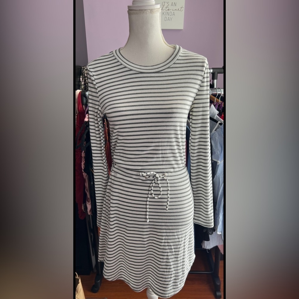 Mink Pink Stripe Drawstring Dress XS - Picture 2 of 6